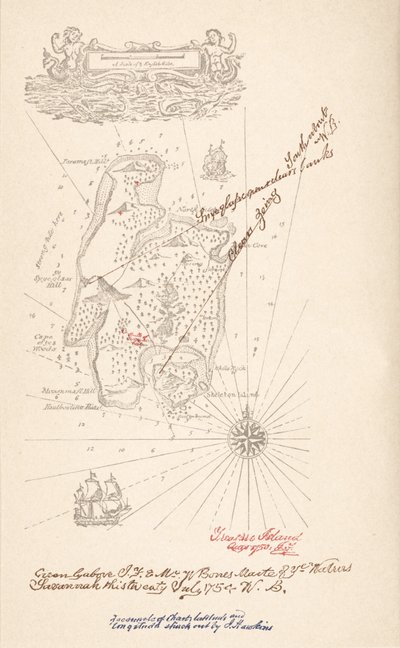 Mapa da ilha do tesouro, da ilha do tesouro por Robert Louis Stevenson, pub.1883 de Robert Louis Stevenson